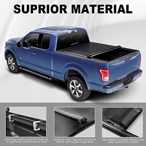 Mostplus Soft Roll-Up 6.4Ft Tonneau Cover Vinyl Truck Bed Compatible With 2002-2018 Dodge Ram 1500 | 2003-2022 Ram 2500 3500 Without Ram Box #TOP3