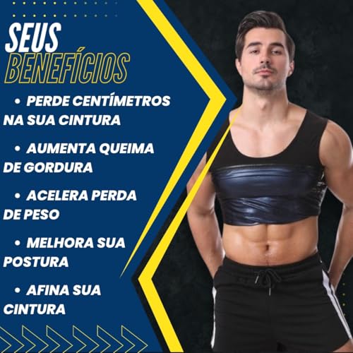 Camiseta Masculino Efeito Sauna Térmica Regata Perder Peso Calorias Emagrecer Compressão Exercício M