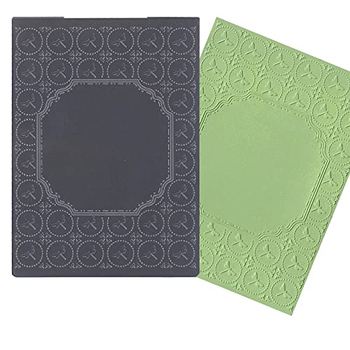 Dragonfly Embossing Folders for Card Making, 6.1 × 4.4 Inch Plastic Embossing Folders Banner Template Stencil Craft Card Embossing Folder for DIY Scrapbooking