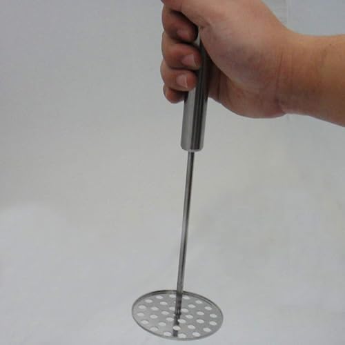 Miniatura 7 de YARNOW Trituradora manual de patatas de acero inoxidable para frijoles, frutas, verduras, ñames, calabaza, suministros de herramientas de alimentos