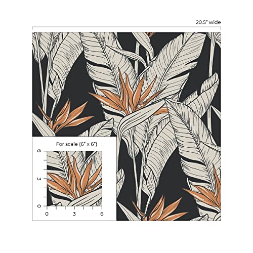 Nextwall Stacy Garcia Home Birds Of Paradise Peel And Stick Wallpaper (Onyx & Metallic Copper) #TOP6