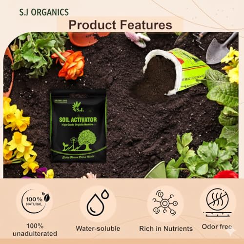 Image of SJ Organics Black Gold Vermicompost 5KG and Soil Activator 5KG Combo Pack for Home Gardening