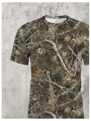 SOLY HUX Conjunto de 2 peças de camiseta masculina de manga curta e calça jogger ao ar livre, Camufl