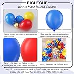 Red Blue Yellow Balloon Garland Arch Kit - 161Pcs Cartoon Hedgehog Theme Primary Color with Gold Circle Explosion Star Foil Balloons for Boys Kids Carnival Circus Birthday Party Decorations - Image 3
