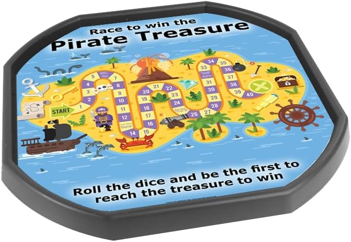 Pirates Treasure Hunt Game Vinyl Tuff Tray Insert - 60 x 60 cm - Ideal for Mini Tuff Spot Tuff Tray - Tuff Tray NOT Included