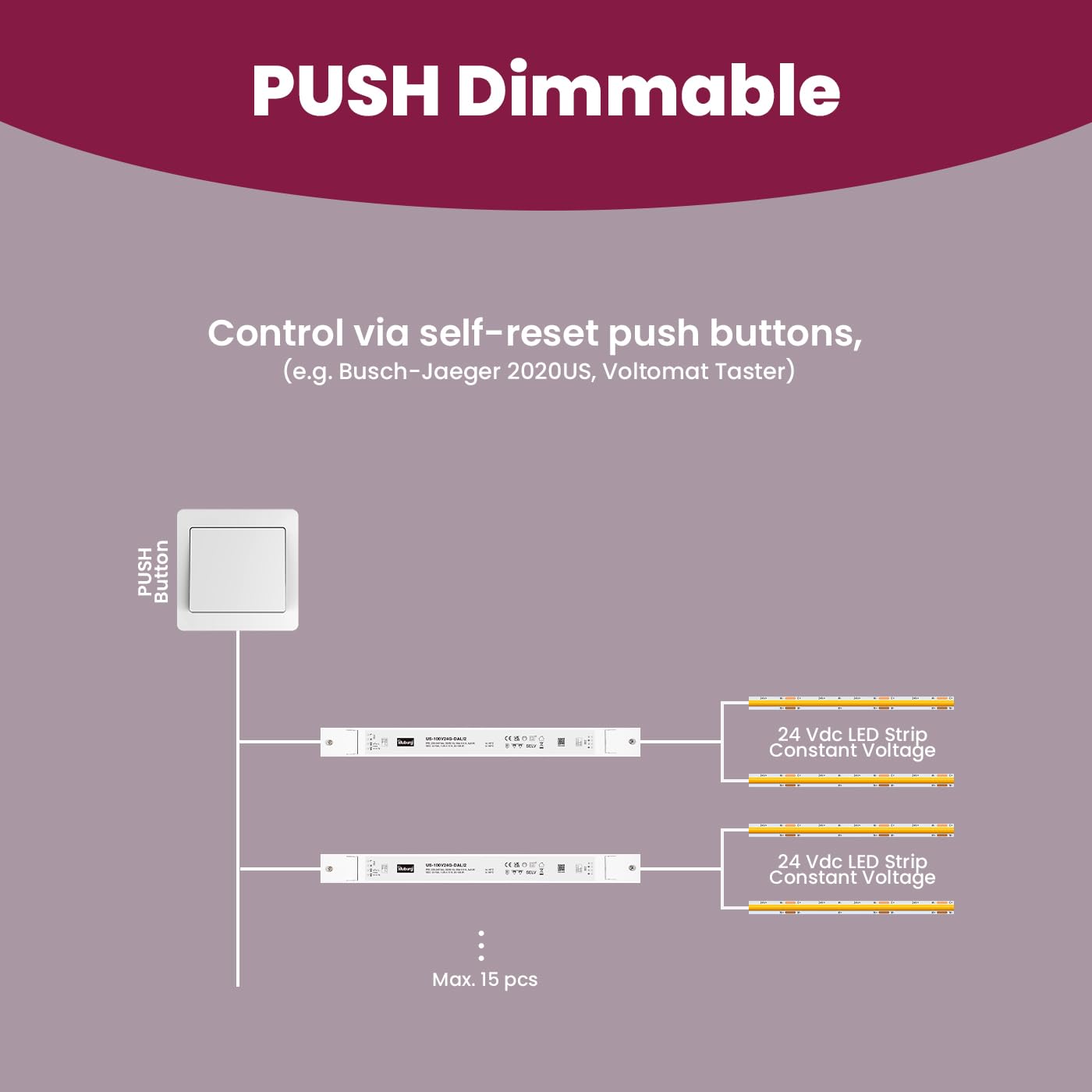 Trasformatore LED 24V 30W - 100W Dimmerabile DALI PUSH Sottile per Strisce LED Alimentatore Driver Power Supply