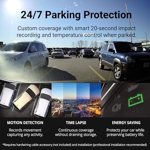 THINKWARE F200 PRO Full HD 1080P, Compact Design, Wi-Fi, G-Sensor, Speed and Red Light Cam Alerts, Parking Mode (Front & Rear Camera, 32GB, Hardwiring)