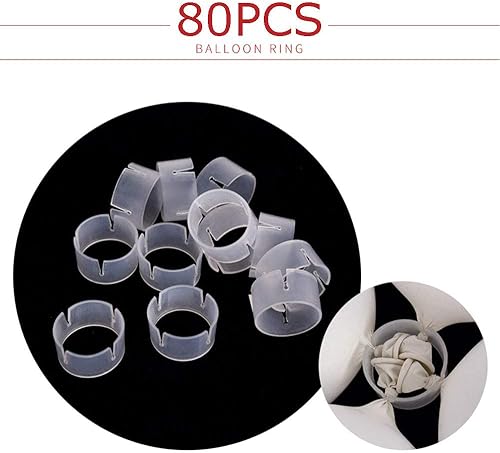 Miniatura 5 de MEETOOT 80 piezas de anillos arqueados para globos con hebilla y 2 piezas de herramienta de nudo para atar globos para festividades, festivales,