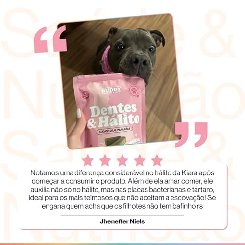 Buddy Nutrition - Dentes & Hálito | 4 Dental Soft Chews | Proteína De Origem Suína | Hexametafosfato