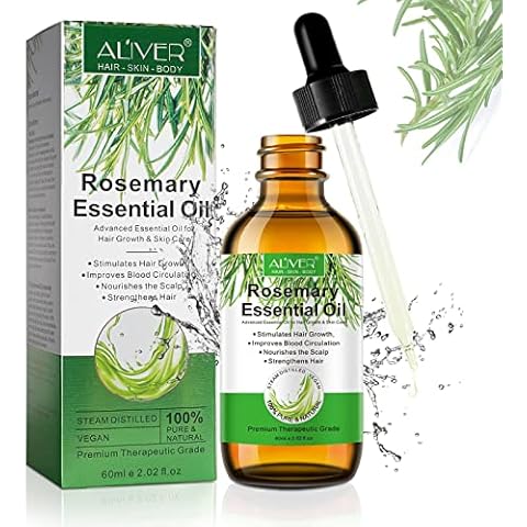 Rosemary Oil for Hair Growth, Rosemary Essential Oil for Hair Growth & Skin Care, Improve Hair Loss and Nourishes Scalp for Men and Women, Hair Growth Oil Promotes Eyebrow and Eyelash Growth,60ml Cover