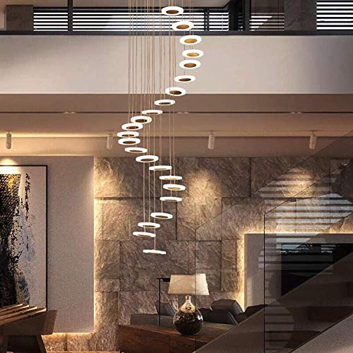 Lumières LED lustre suspendu à structure blanche 28 points lumineux salon - 5