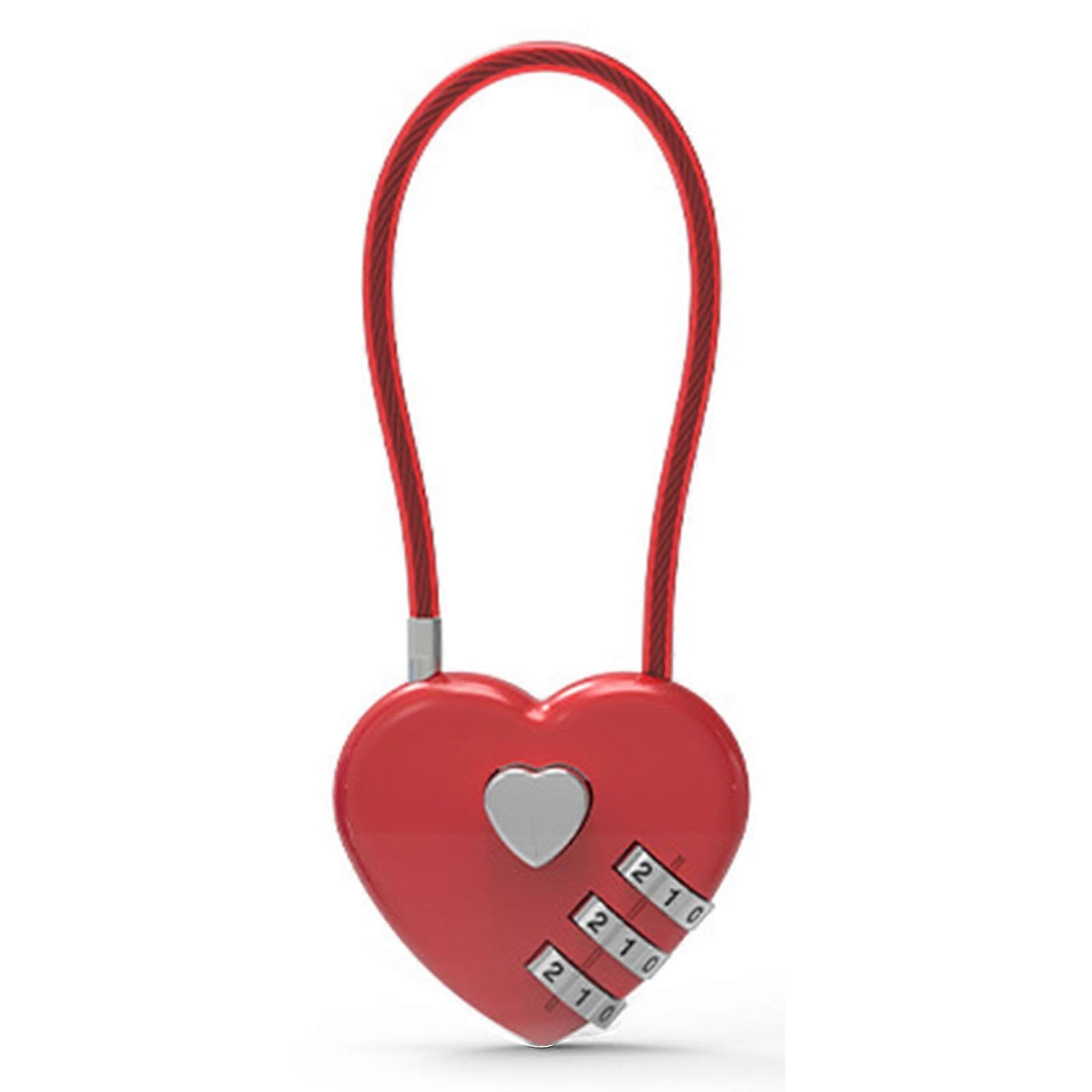 Love Password Lock Wire Rope Padlock Travel Bag Combination Lock Resettable