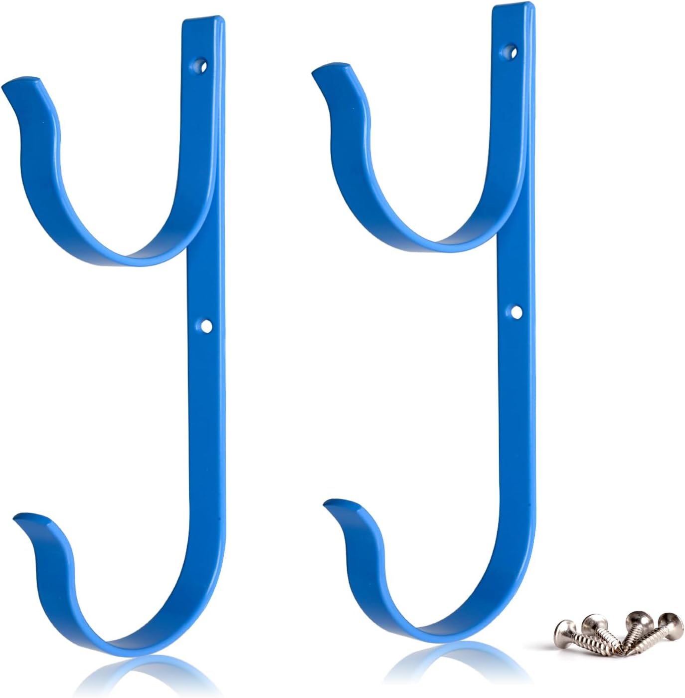 4 PCS Set Pool Pole Hangers Heavy Duty Blue Aluminium Holder Hooks with Screws Perfect Hooks for Swimming Pool,Telescopic Poles,Skimmers,Nets Brushes,Vacuum Hose,Garden Equipment Etc image 5