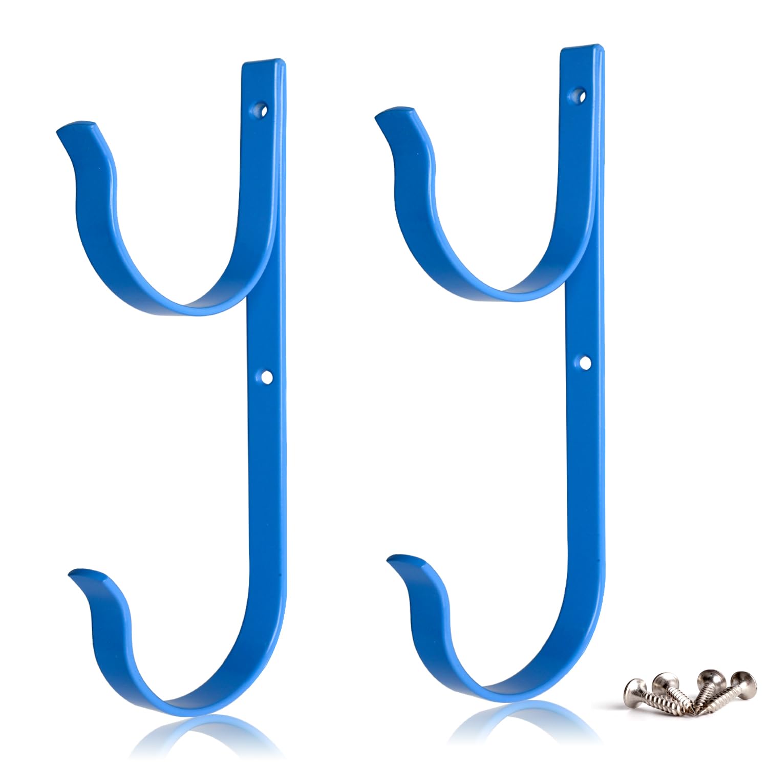2 Pcs Set Pool Pole Hangers Heavy Duty Blue Aluminium Holder with Screws Perfect Hooks for Swimming Pool Telescopic Poles Skimmers Nets Brushes Vacuum Hose Garden Equipment Outdoor Supplies-picture-13