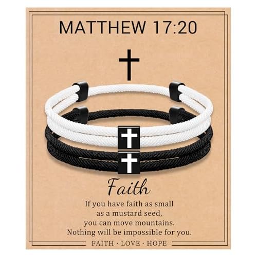 Cross Bracelet Matching Bracelets for Mom and Daughter Christian Bracelets for Women Funny Easter Gifts for Him Faith