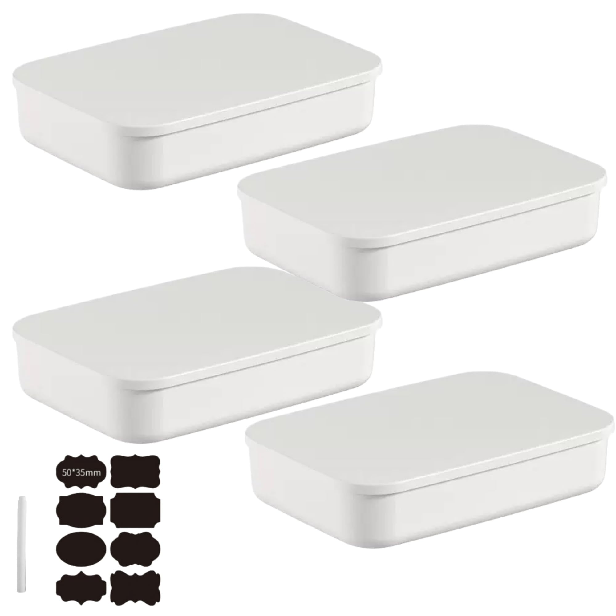 Set da 6 contenitori con coperchio, contenitori impilabili con coperchio, contenitori in plastica per scaffali, cucina e bagno (Blu, 36.5 * 26 * 15.7cm)