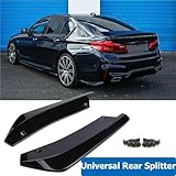 Side Skirt Extension Lip For BMW G30 G20 F30 E90 2PCS Glossy Black Rear Bumper Diffuser Splitter Cover Side Canards Lips Trim Sticker Car Accessories Side Skirt(Black) - Image 3