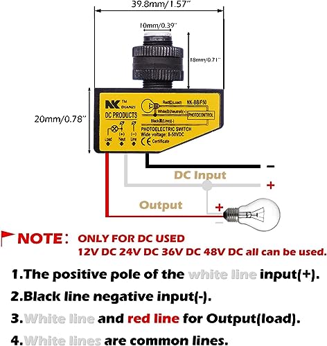 Interruptor de fotocélula CC 12V 24V con sensor crepuscular de cable duro 2