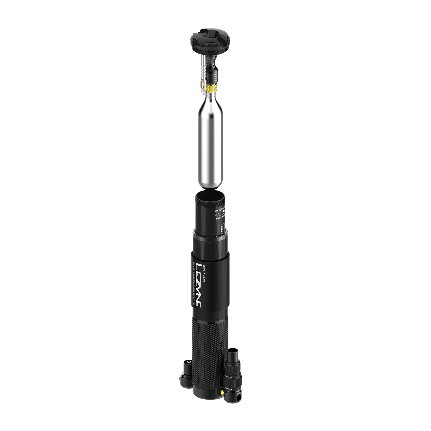 Lezyne Mini Pompe à air sans tubeless Drive - Unisexe - pour Adulte - Noir - 17,3 cm