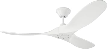 Monte Carlo 3MAVR52RZW Maverick II Energy Star 52" Outdoor Ceiling Fan with Remote Control, 3 Balsa Wood Blades, Matte White