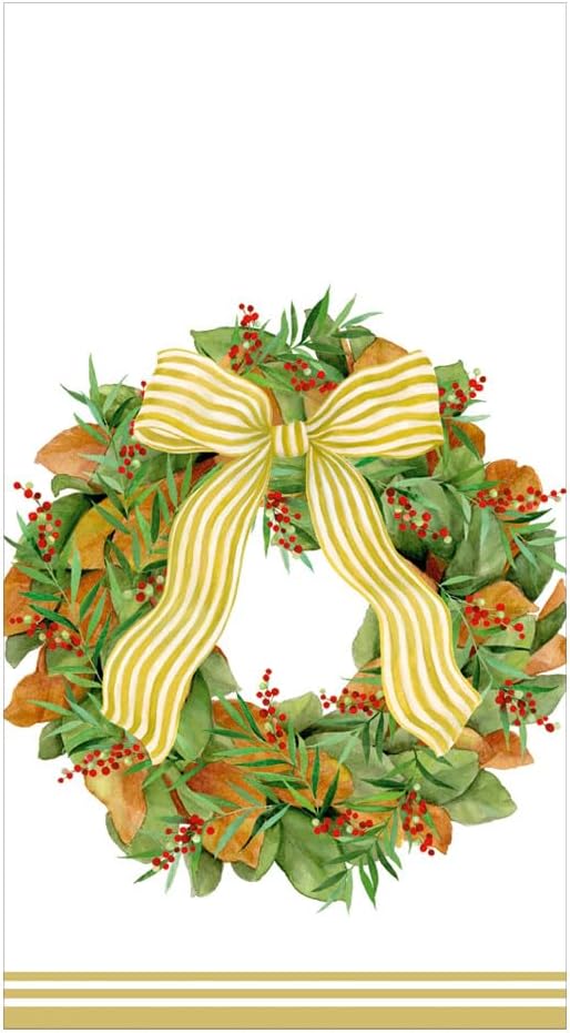 Caspari Magnolia Wreath Luncheon Napkins - includes 20 Luncheon Napkins