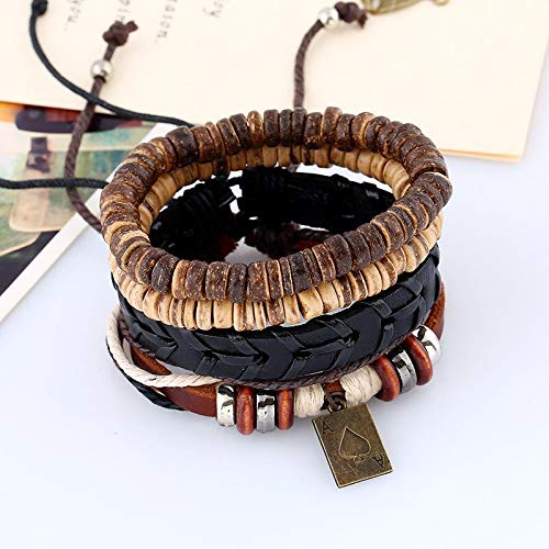 Lederarmband Herren - Doppelarmband Vintage Punk Schmuck