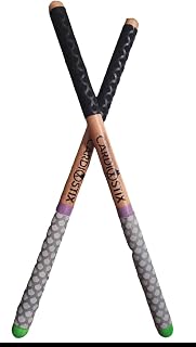CardioStix 8.5oz Cardio Drum Sticks Per Set (1 Pair of Sticks Only) Weighted Double Grip Premium American Hickory Wood (DW#1) - 1 Pair Only