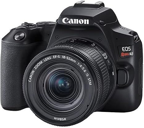 Canon EOS Rebel SL3 DSLR Camera with 18-55mm Lens (Black) | 24.1MP APS-C Sensor, Dual Pixel AF & 4K Video | Great for Beginners & Everyday Photography (3453C002) + 64GB Card + Adapter EF-EOS R + More