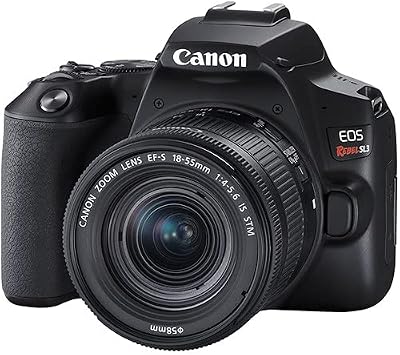Canon EOS Rebel SL3 DSLR Camera with 18-55mm Lens (Black) | 24.1MP APS-C Sensor, Dual Pixel AF & 4K Video | Great for Beginners & Everyday Photography (3453C002) + 64GB Card + Adapter EF-EOS R + More