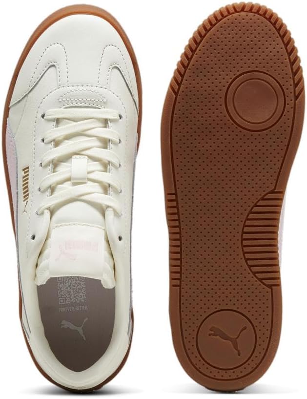 PUMA Women's Club 5v5 Sneakers, Warm White-Whisp of Pink-Puma Gold, 6.5