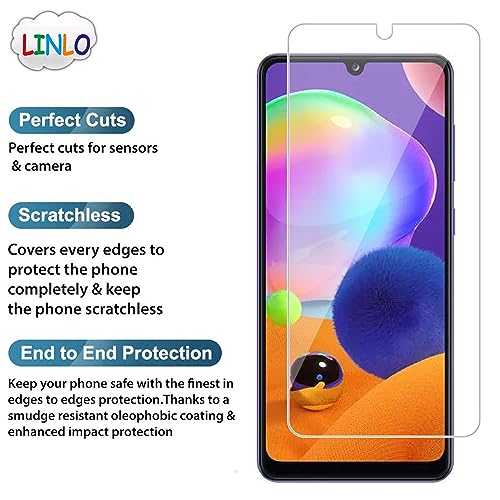 Image of Tempered Glass Screen Protector Compatible for Sam sung A33 5G /M32 4G /F22 /A32 /A31 with Full Screen Coverage; Except Edges and Easy Installation Kit(Transparent), Pack of 1(Only 6.4 Inches Models)