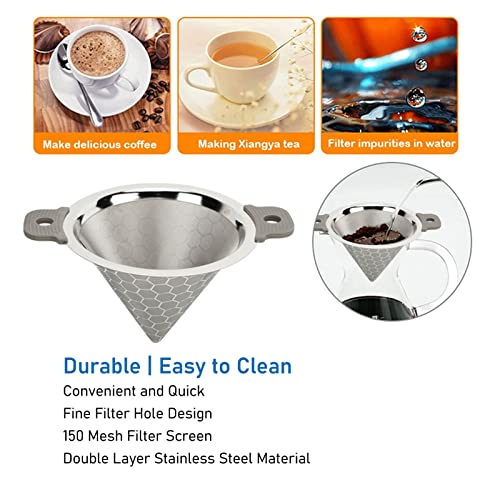 Filtre à café en acier inoxydable durable avec double couche haute précision - 7