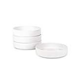 Stone Lain Celina Stoneware Bowl Set, 4-Piece Pasta Bowls for Kitchen, Ceramic Serving for Noodles, Fruit, Cereal, Dinner - Microwave & Dishwasher Safe, White