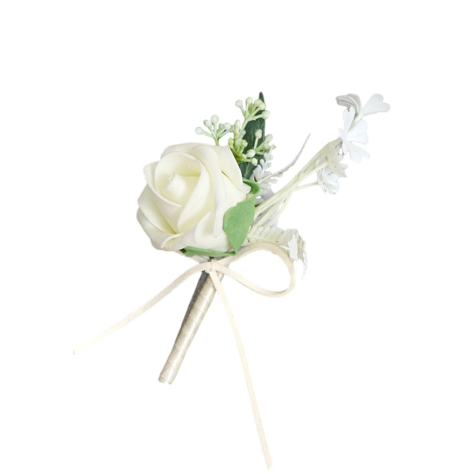 Buxuaaaa White Corsage Artificial Floral Boutonnieres For Bridesmaids And Groomsmen Wedding Prom Party Decorations Groom And Groomsmen Boutonnieres Set