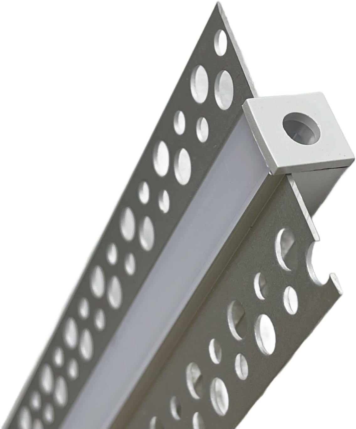 4-Pack 95 inches Plaster in LED Channel, Remodel LED Tape Light Channel for Linear LED lighting 0.49” Interior Wide, 0.69” Cut Out Wide, Frosted Lens