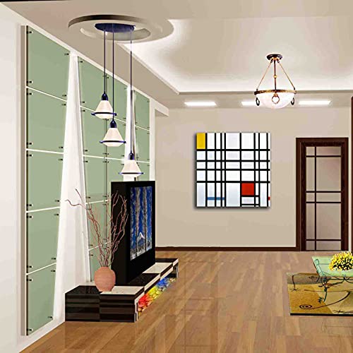 Piet Mondriaan《Rood Geel en Blauw》Abstracte Canvas Wall Art voor Slaapkamer Muur Decor Canvas Art Pictures Poster en… - Afbeelding 4