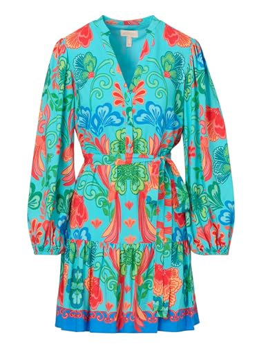 Image of Adrianna Papell Women's Printed Short Dress Blue Multi 2 2