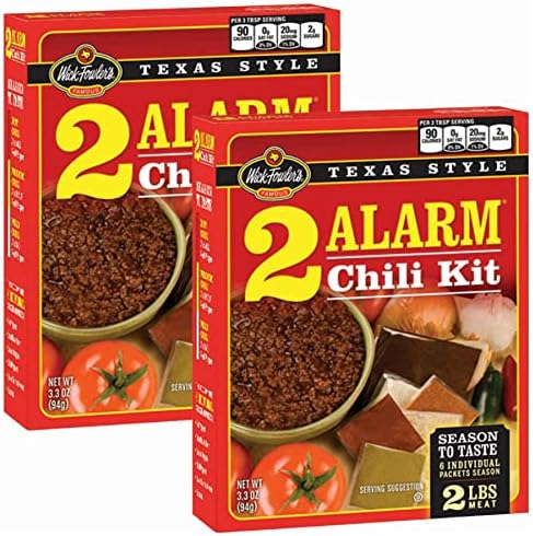 Wick Fowler's 2-Alarm Chili Kit, Texas Style Chili Seasoning Mix with Individual Packs of Spices, 3.3 Ounce Box (Pack of 2)