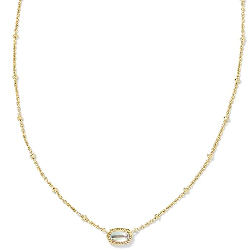 Kendra Scott Mini Elisa 14k Gold-Plated Satellite Short Pendant Necklace, Fashion Jewelry for Women - GOLD - DICHROIC GLASS