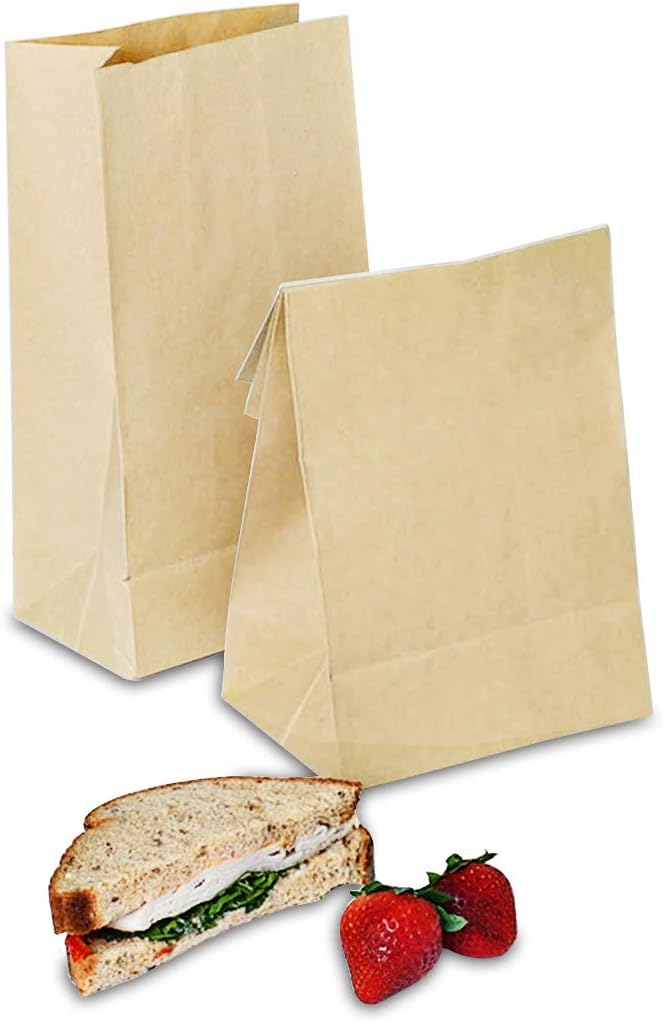 Solas Brown Paper Bags Pack of 50 Brown Paper Lunch Bags Thick
