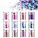 DazSpirit 12PCS Purpurinas Polvo, Chunky Glitter para Uñas Purpurina Cara Glitter para Uñas para Pelo, Uñas y Mejilla, Body Cosmetic