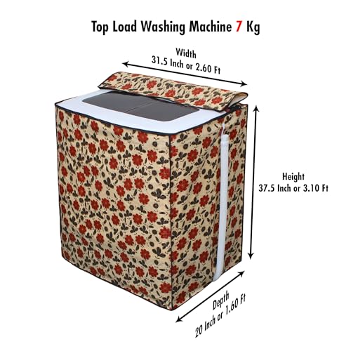 Image of DREAM CARE Waterproof & Dustproof Washing Machine Cover Top Load & Semi Automatic Suitable for 7 kg, 7.2 kg, 7.5 kg (83 x 95 x 51 cms)