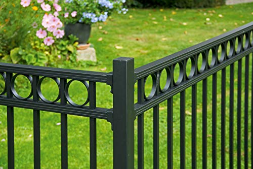 Alberts 510114 Einzeltorset Circle, zum Einbetonieren | verschiedene Höhen - wahlweise in verschiedenen Farben | matt-schwarz | Höhe 100 cm | Breite 1 m