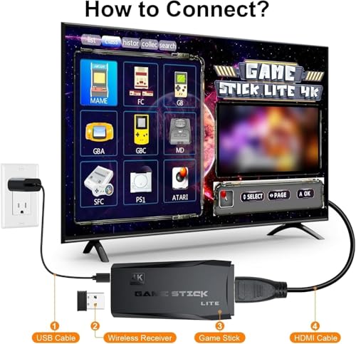Image of Wireless Video Games For TV Gaming Retro Gaming Console With Game Stick Plug & Play TV Video Game Set for 2 Player with 15 Emulator For Kids & Old School Station Video Game For All Kids (5 Years to 17 Years)