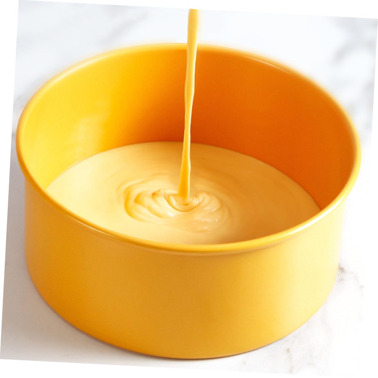 VICASKY Tortiera Acciaio per Antiaderente Staccabile Rotonda Dolci in Inox | Gialla, per Casa e Pasticceria Professionale, Facile da Riporre e Trasportare