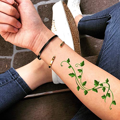 Poison Ivy Temporary Fake Tattoo Sticker (Set of 2) - www.ohmytat.com