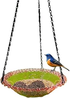 Comedero de metal para pájaros con suspensión de explosiones, comedero para exteriores, comedero para pájaros, fácil de instalar, fácil de usar, color rosa