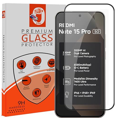 Image of Premium Tempered Glass Screen Protector Guard Compatible For Redmi Note 15 Pro 5G (6.83 Inch, Pack of 1) | Edge to Edge Coverage With Easy to installation kit for Smartphone