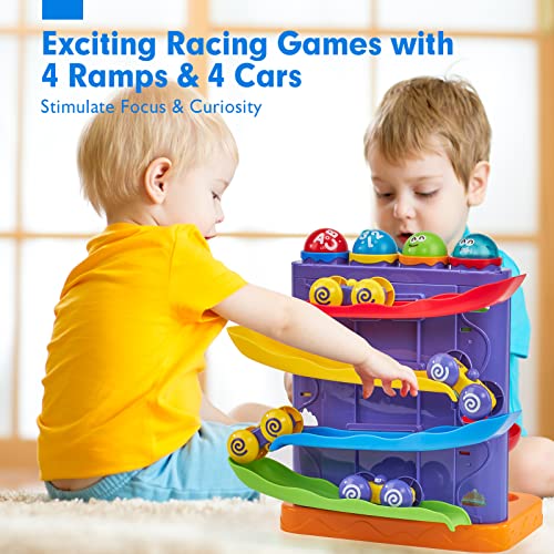 Hahaland 35232 Toddler Toys For 1 Year Old Boy Birthday Gift 2 In 1 Pound Ball Toy & Car Ramp Race Track Learning Active Early Developmental Montessori Toys thumb #3