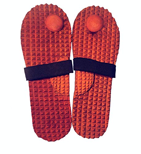 Image of INDIGENOUS Wooden Acupressure Massager Khadau Health Care Slippers for Acupuncture or Acupressure Therapy /Therapeutic /Great Relaxing Slippers for Both Men and Women (Size-10)